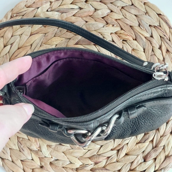 Coach Black Pebbled Leather Mini Purse/Wristlet - Picture 7 of 8